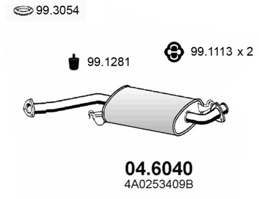 Silenziatore centrale ASSO 04.6040