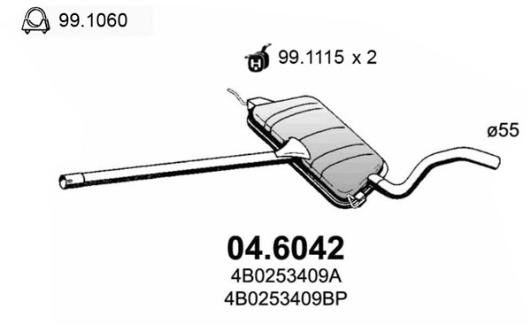 Silenziatore centrale ASSO 04.6042