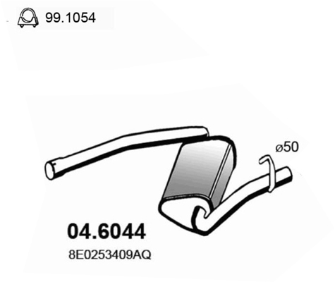 Silenziatore centrale ASSO 04.6044