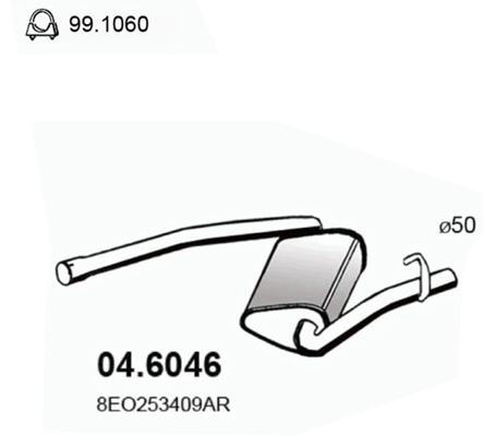 Silenziatore centrale ASSO 04.6046