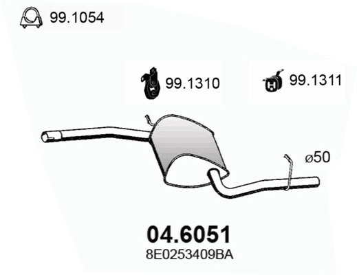 Silenziatore centrale ASSO 04.6051