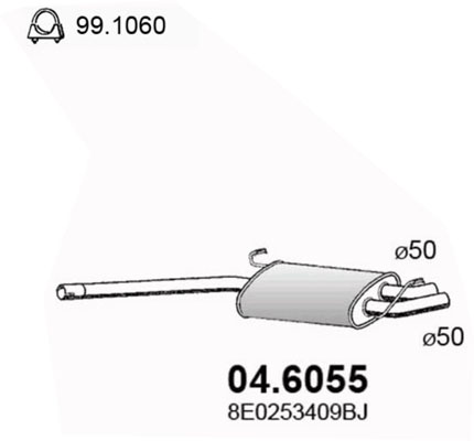 Silenziatore centrale ASSO 04.6055