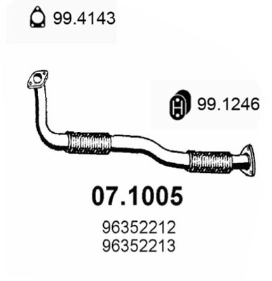 Tubo gas scarico ASSO 07.1005