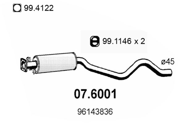Silenziatore centrale ASSO 07.6001
