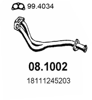 Tubo gas scarico ASSO 08.1002