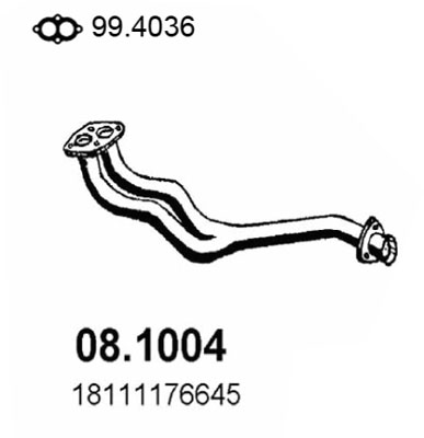 Tubo gas scarico ASSO 08.1004