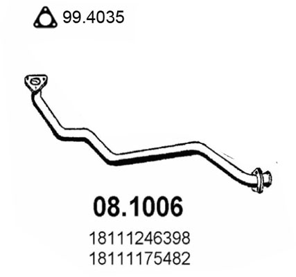Tubo gas scarico ASSO 08.1006