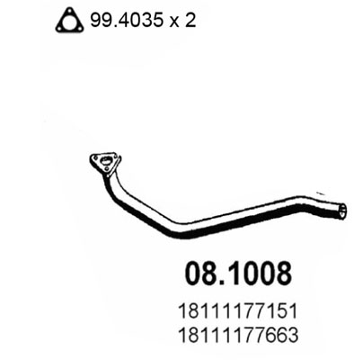 Tubo gas scarico ASSO 08.1008