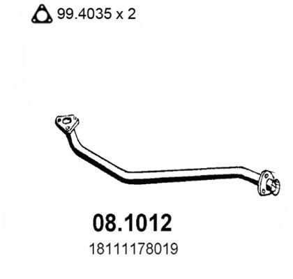 Tubo gas scarico ASSO 08.1012