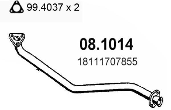 Tubo gas scarico ASSO 08.1014