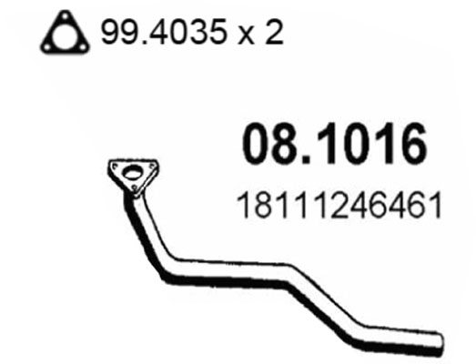 Tubo gas scarico ASSO 08.1016