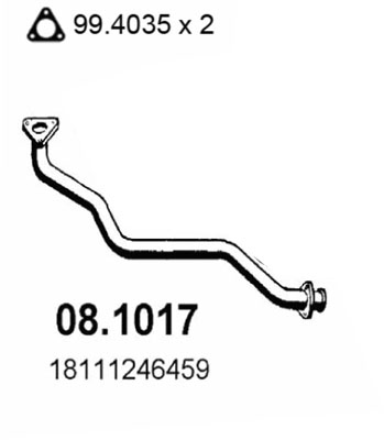 Tubo gas scarico ASSO 08.1017