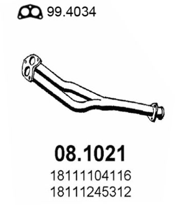 Tubo gas scarico ASSO 08.1021