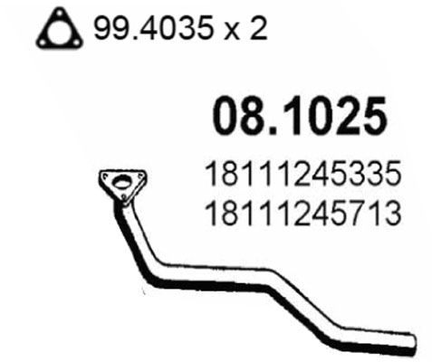 Tubo gas scarico ASSO 08.1025