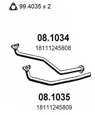 Tubo gas scarico ASSO 08.1034