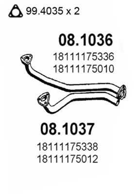 Tubo gas scarico ASSO 08.1036