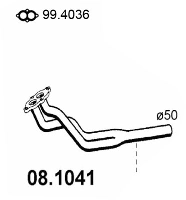 Tubo gas scarico ASSO 08.1041