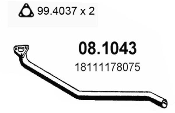 Tubo gas scarico ASSO 08.1043