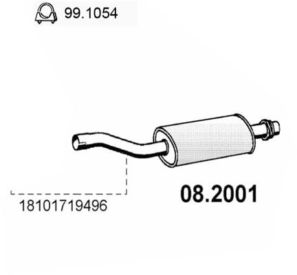 Silenziatore anteriore ASSO 08.2001