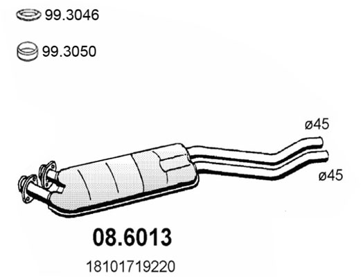 Silenziatore centrale ASSO 08.6013