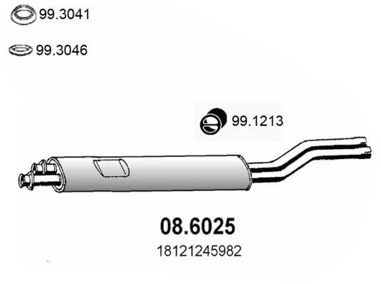 Silenziatore centrale ASSO 08.6025