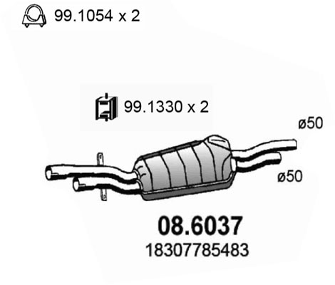Silenziatore centrale ASSO 08.6037