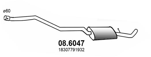 Silenziatore centrale ASSO 08.6047