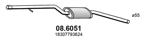 Silenziatore centrale ASSO 08.6051
