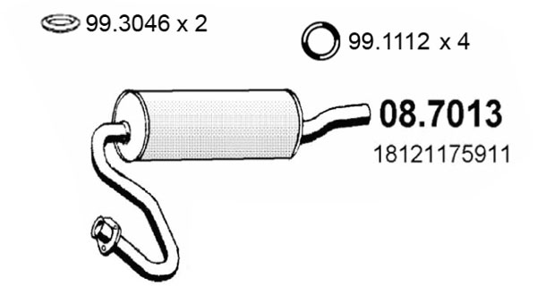 Silenziatore posteriore ASSO 08.7013