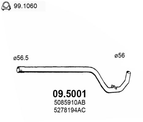 Tubo gas scarico ASSO 09.5001