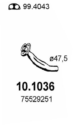 Tubo gas scarico ASSO 10.1036
