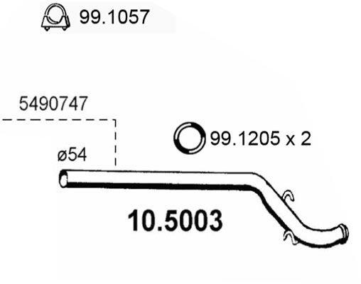 Tubo gas scarico ASSO 10.5003