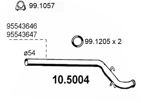 Tubo gas scarico ASSO 10.5004