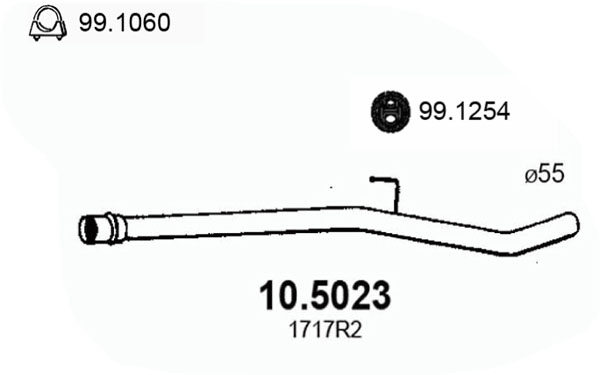 Tubo gas scarico ASSO 10.5023