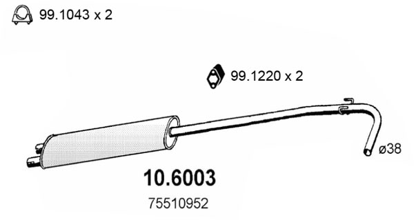 Silenziatore centrale ASSO 10.6003