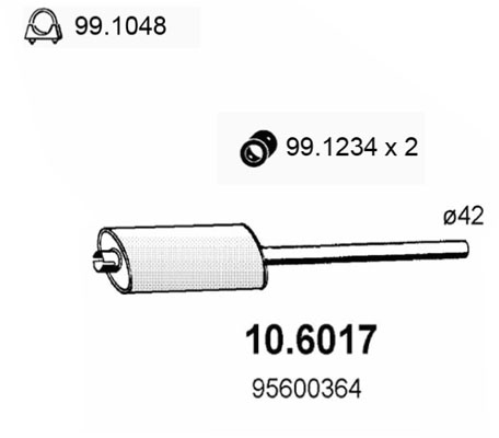 Silenziatore centrale ASSO 10.6017