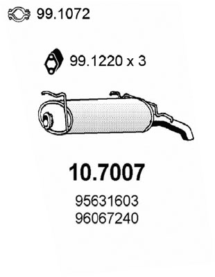 Silenziatore posteriore ASSO 10.7007