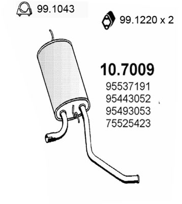 Silenziatore posteriore ASSO 10.7009