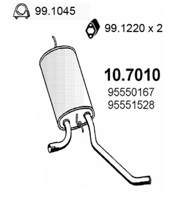 Silenziatore posteriore ASSO 10.7010