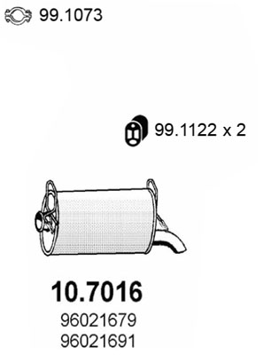 Silenziatore posteriore ASSO 10.7016