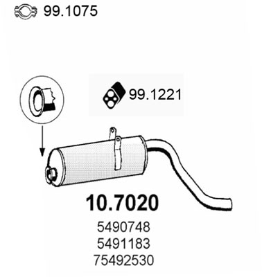 Silenziatore posteriore ASSO 10.7020