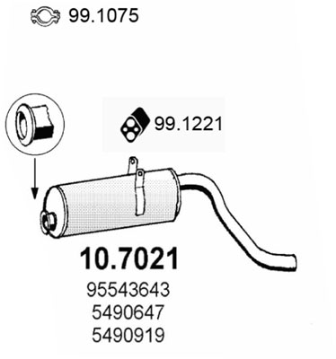 Silenziatore posteriore ASSO 10.7021