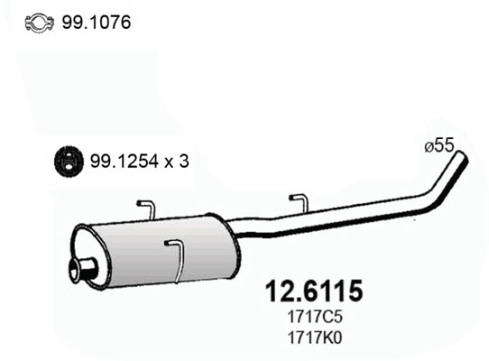 Silenziatore centrale ASSO 12.6115