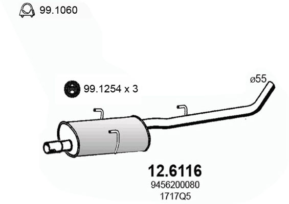 Silenziatore centrale ASSO 12.6116