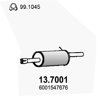 Silenziatore posteriore ASSO 13.7001