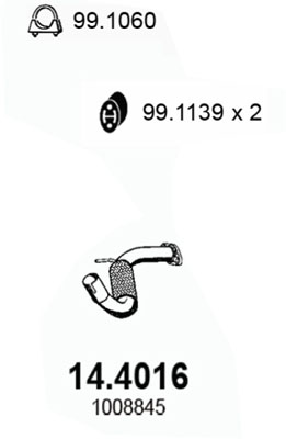 Tubo gas scarico ASSO 14.4016