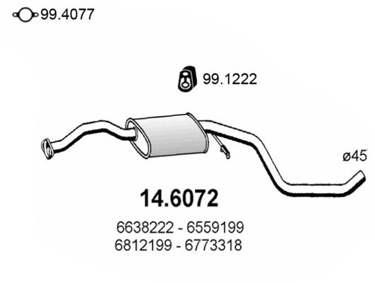 ASSO SILENZIATORE CENTRALE FORD