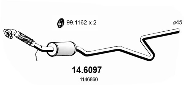 Silenziatore centrale ASSO 14.6097