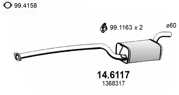 Silenziatore centrale ASSO 14.6117