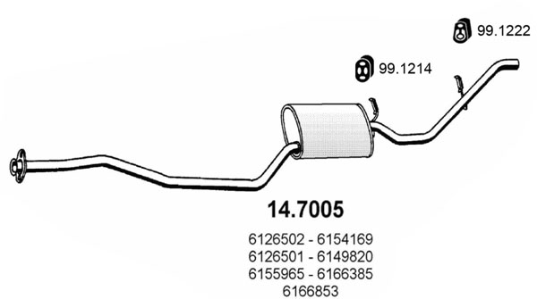 ASSO SILENZIATORE POSTERIORE FORD